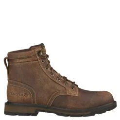 Ariat Men's Groundbreaker 6" Brown Lace-Up Soft Toe Work Boots 10016256 -Ariat Style 10016256 side