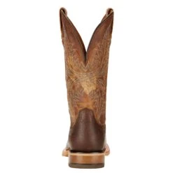 Ariat Men's Cowhand Adobe Clay & Taupe Leather Western Boots 10017381 -Ariat Style 10017381 heel