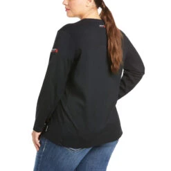 Ariat® Ladies Fire Resistant AC Black Crew Shirt 10025382 -Ariat Style 10025382 back plus