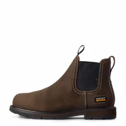 Ariat® Men's Groundbreaker Chelsea H20 CSA Dark Brown Work Boots 10032457 -Ariat Style 10032457b