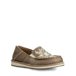 AriatĀ® Ladies Brown Bomber Embroidered Cruiser Shoe 10034098