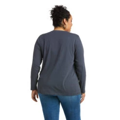 Ariat Ladies REAL Long Sleeve India Ink Logo Tee 10037522 -Ariat Style 10037522 back plus