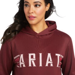 Ariat Ladies Logo TEK Windsor Wine Hoodie 10037562 5 Ariat Ladies Logo TEK Windsor Wine Hoodie 10037562 -Ariat Style 10037562 02