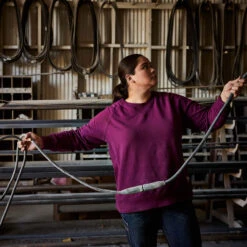 Ariat Ladies Rebar Workman Washed Fleece Purple Sweatshirt 10037604 -Ariat Style 10037604 lifestyle