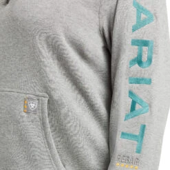 Ariat Ladies Rebar Graphic Heather Grey Hoodie 10037619 -Ariat Style 10037619 01 plus
