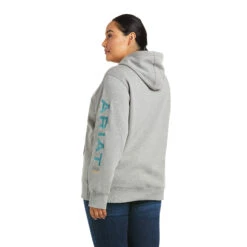 Ariat Ladies Rebar Graphic Heather Grey Hoodie 10037619 -Ariat Style 10037619 back plus
