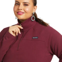 Ariat Ladies REAL Comfort Wine Red 1/2 Zip Sweatshirt 10037749 -Ariat Style 10037749 01 plus