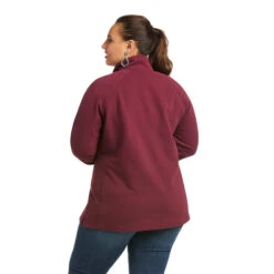 Ariat Ladies REAL Comfort Wine Red 1/2 Zip Sweatshirt 10037749 -Ariat Style 10037749 back plus