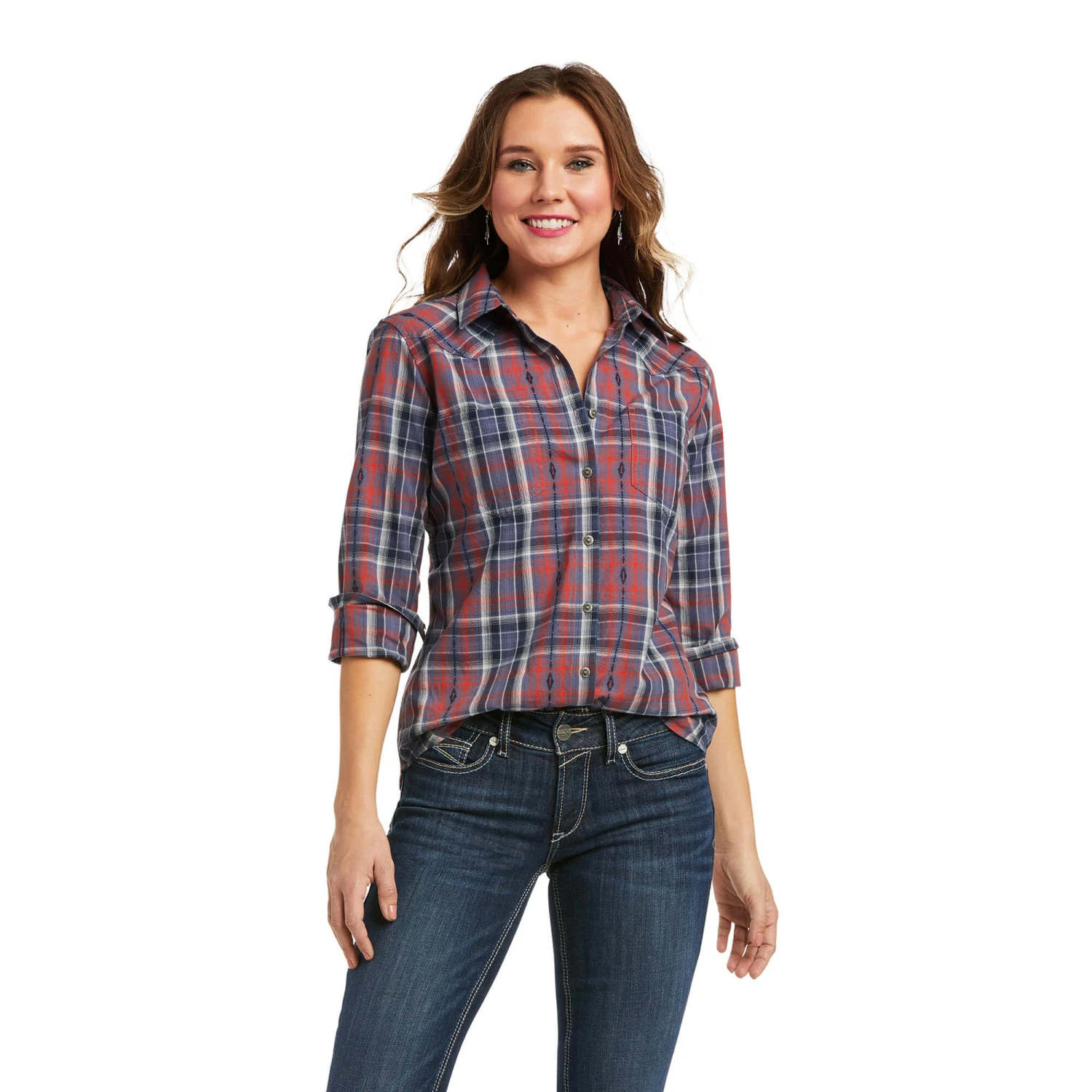 Ariat® Ladies REAL Billie Jean LS Mountain Dusk Shirt 10037813 1 Ariat® Ladies REAL Billie Jean LS Mountain Dusk Shirt 10037813