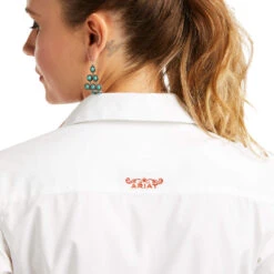 Ariat® Ladies Team Kirby Long Sleeve Stretch White Shirt 10037926 -Ariat Style 10037926 03