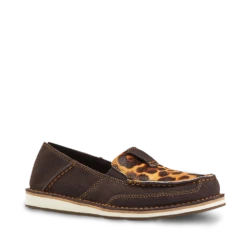 Ariat Ladies Chocolate Suede & Leopard Hair On Cruiser Shoe 10038413