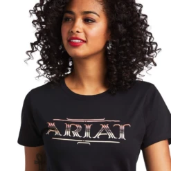 Ariat® Ladies Serape Style Short Sleeve Black T-Shirt 10039974 5 Ariat® Ladies Serape Style Short Sleeve Black T-Shirt 10039974 -Ariat Style 10039974 2