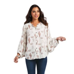 Ariat® Ladies Cactus Desert Multi Print Button Down Shirt 10040525