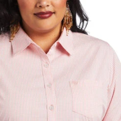 Ariat® Ladies R.E.A.L™ Bridal Rose & White Button Down Shirt 10040581 -Ariat Style 10040581 01 plus