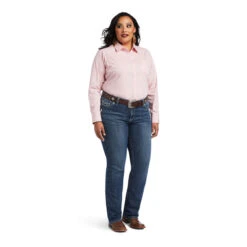 Ariat® Ladies R.E.A.L™ Bridal Rose & White Button Down Shirt 10040581 -Ariat Style 10040581 full plus