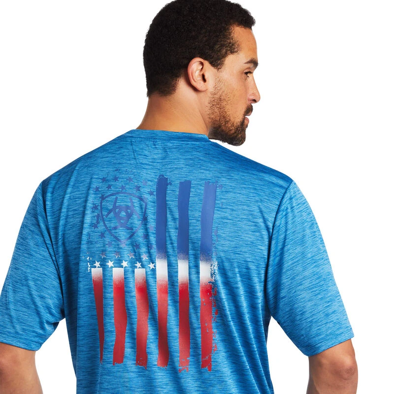 Ariat Men's Vertical Flag Graphic Blue T-Shirt 10040633 3 Ariat Men's Vertical Flag Graphic Blue T-Shirt 10040633 - Image 3