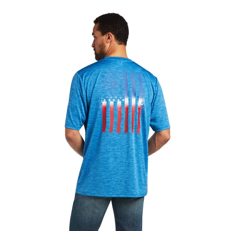 Ariat Men's Vertical Flag Graphic Blue T-Shirt 10040633 1 Ariat Men's Vertical Flag Graphic Blue T-Shirt 10040633