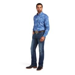 Ariat® Men's Relentless Headway Dutch Blue Button Down Shirt 10040714 -Ariat Style 10040714C