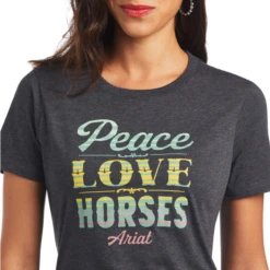 Ariat® Ladies Peace Charcoal Heather Graphic T-shirt 10040960 -Ariat Style 10040960D