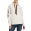 Ariat® Ladies Rabere Oatmeal Heather Logo Pullover Hoodie 10041328