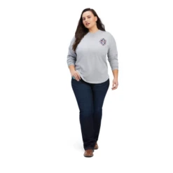 Ariat® Ladies Heather Grey R.E.A.L.™ Graphic T-Shirt 10041334 -Ariat Style 10041334f