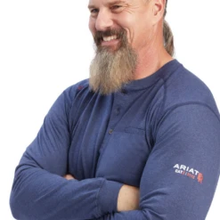 Ariat® Men's FR Air Service Navy Heather T-Shirt 10041476 -Ariat Style 10041476b