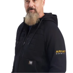 Ariat® Men's Rebar Regulator Full Zip Black Hoodie 10041492 -Ariat Style 10041492b