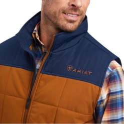 Ariat® Men's Crius Insulated Chestnut & Navy Vest 10041524 -Ariat Style 10041524b