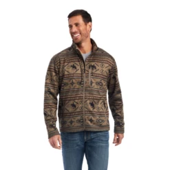 Ariat® Men's Caldwell Brindle-Wood Brown Full Zip Jacket 10041525
