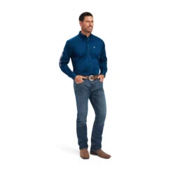 Ariat Men's Poseidon Blue Team Logo Button Down Shirt 10041529 7 Ariat Men's Poseidon Blue Team Logo Button Down Shirt 10041529 -Ariat Style 10041529 full