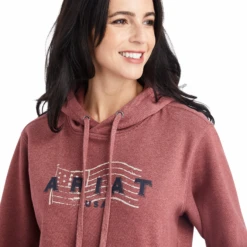 Ariat® Ladies R.E.A.L™ USA Sun-Dried Tomato Heather Hoodie 10041637 -Ariat Style 10041637a