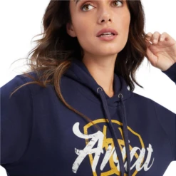 Ariat® Ladies R.E.A.L Shield Logo Navy Pullover Hoodie 10041679 -Ariat Style 10041679d