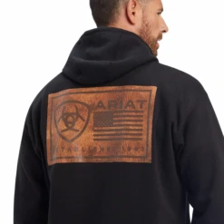 Ariat® Men's Black EST Block Logo Graphic Hoodie 10041724 -Ariat Style 10041724a