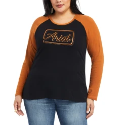 Ariat® Ladies R.E.A.L™ Baseball Black & Roasted Pecan Shirt 10042150 -Ariat Style 10042150 2
