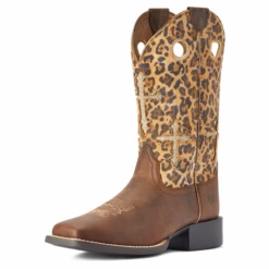Ariat® Ladies Round Up Crossroads Brown Leopard Western Boots 10042384 11 Ariat® Ladies Round Up Crossroads Brown Leopard Western Boots 10042384 -Ariat Style 10042384d