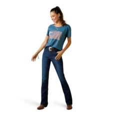 Ariat® Ladies Amarillo Graphic Steel Blue T-Shirt 10045448 -Ariat Style 10042448c