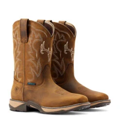 Ariat® Ladies Anthem Deer H2O Distressed Brown Boots 10042593 -Ariat Style 10042593 pair