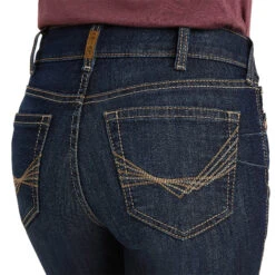 Ariat Ladies R.E.A.L Perfect Rise Greta Straight Dark Wash Denim Jeans 10043145 -Ariat Style 10043145 01