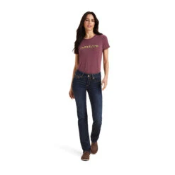 Ariat Ladies R.E.A.L Perfect Rise Greta Straight Dark Wash Denim Jeans 10043145 -Ariat Style 10043145 full