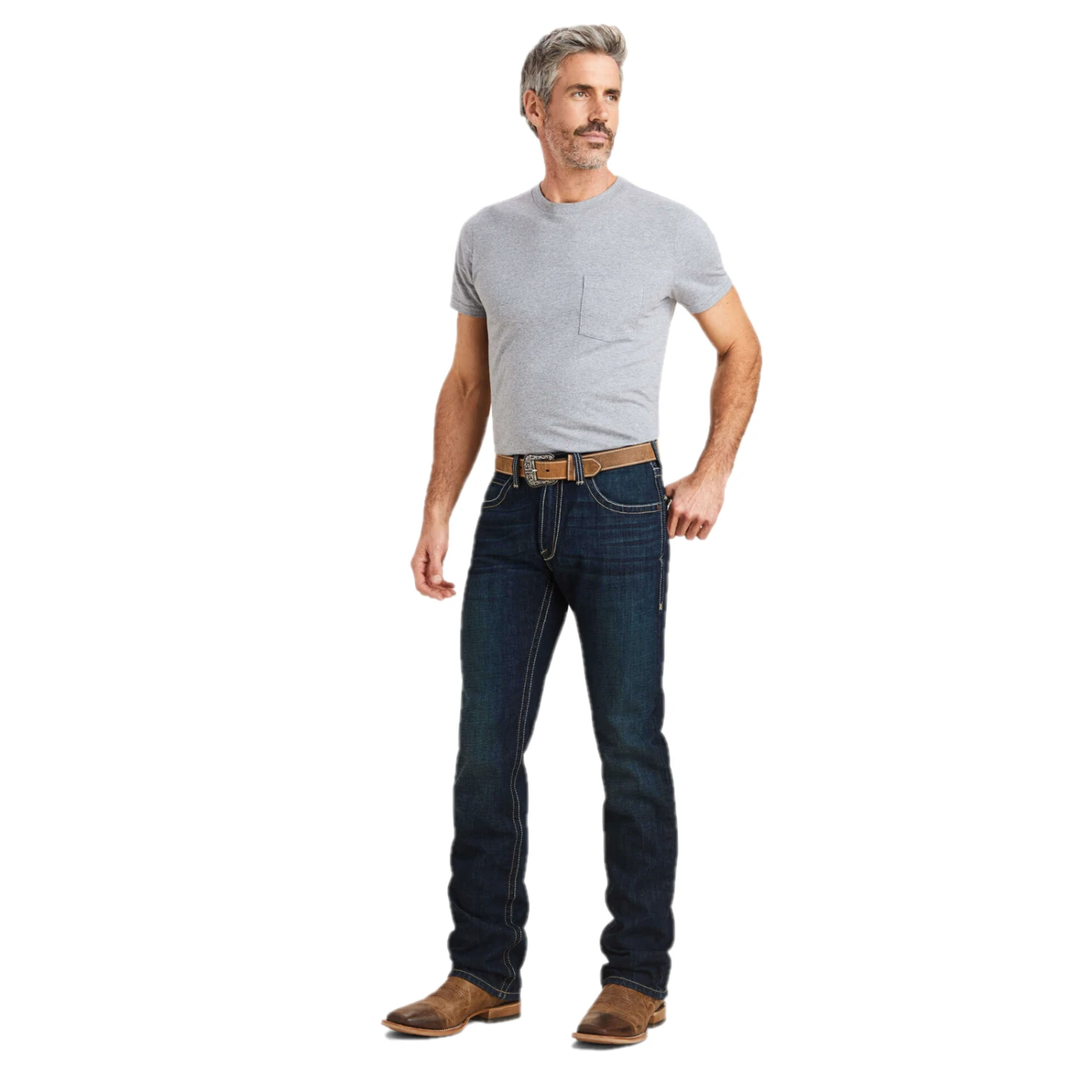 Ariat® Men's M5 Roadhouse Dark Wash Straight Leg Jeans 10043189 6 Ariat® Men's M5 Roadhouse Dark Wash Straight Leg Jeans 10043189 - Image 6