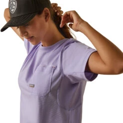 Ariat® Ladies Rebar Workman Logo Graphic Lavender T-Shirt 10043304 12 Ariat® Ladies Rebar Workman Logo Graphic Lavender T-Shirt 10043304 -Ariat Style 10043304 01