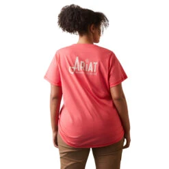 Ariat® Ladies Rebar Workman Logo Graphic Teaberry Pink T-Shirt 10043306 -Ariat Style 10043306 back plus