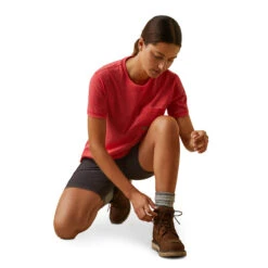 Ariat® Ladies Rebar Workman Logo Graphic Teaberry Pink T-Shirt 10043306 -Ariat Style 10043306 full