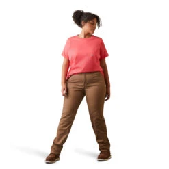 Ariat® Ladies Rebar Workman Logo Graphic Teaberry Pink T-Shirt 10043306 -Ariat Style 10043306 full plus