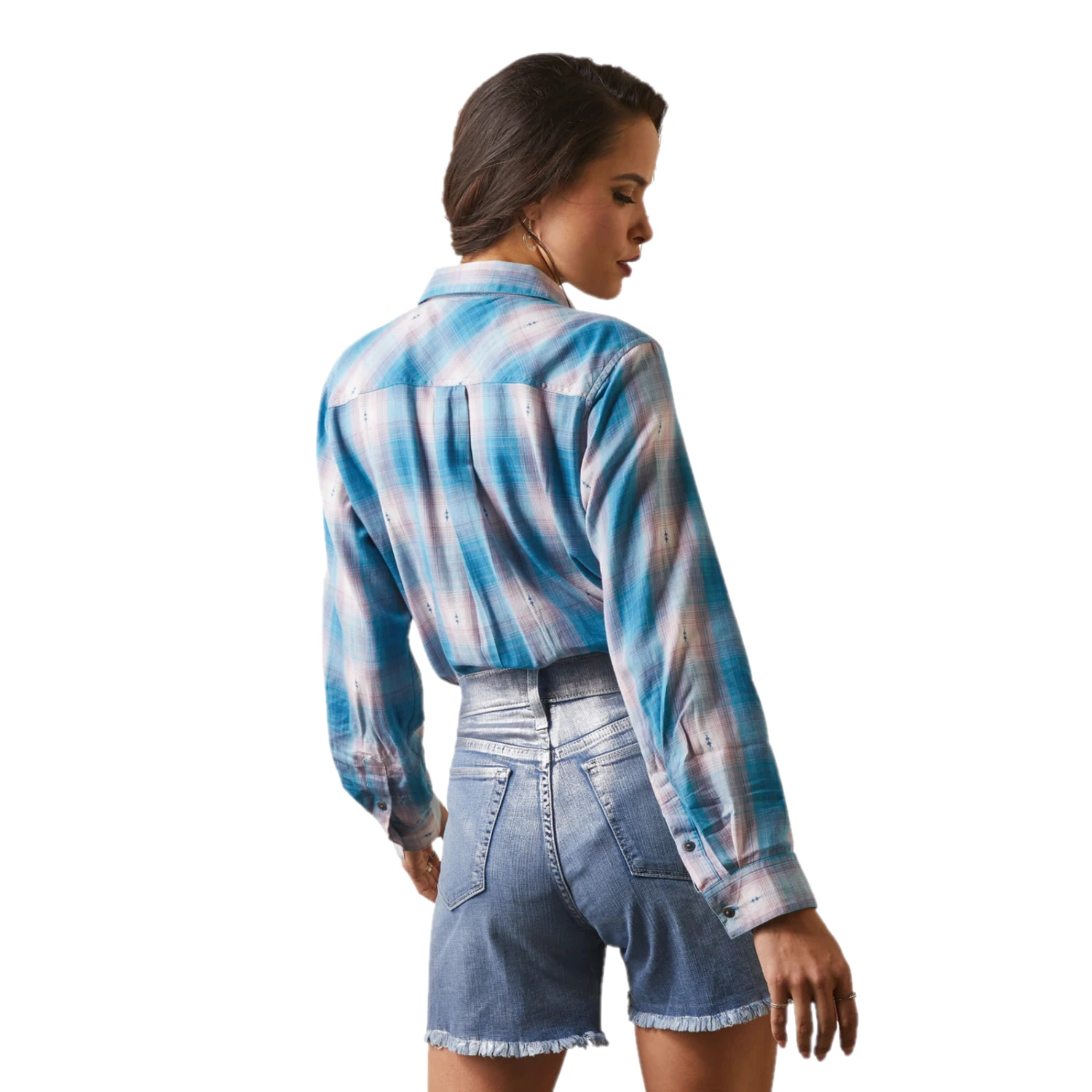 Ariat® Ladies R.E.A.L Billie Jean Blue Plaid Shirt 10043452 2 Ariat® Ladies R.E.A.L Billie Jean Blue Plaid Shirt 10043452 - Image 2