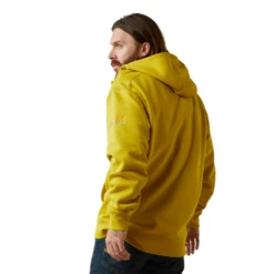 Ariat® Men's Rebar Workman Full Zip Moss Green Hoodie 10043480 -Ariat Style 10043480b