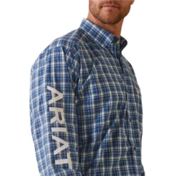 Ariat® Men's Team Samson Classic Blue Plaid Button Down Shirt 10043794 -Ariat Style 10043794d