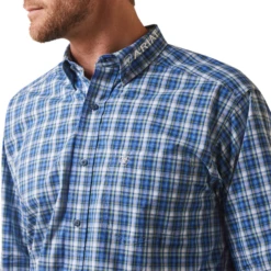 Ariat® Men's Team Samson Classic Blue Plaid Button Down Shirt 10043794 -Ariat Style 10043794g