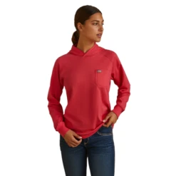 Ariat® Ladies Rebar Cotton Strong™ Teaberry Pink Hooded T-Shirt 10043840