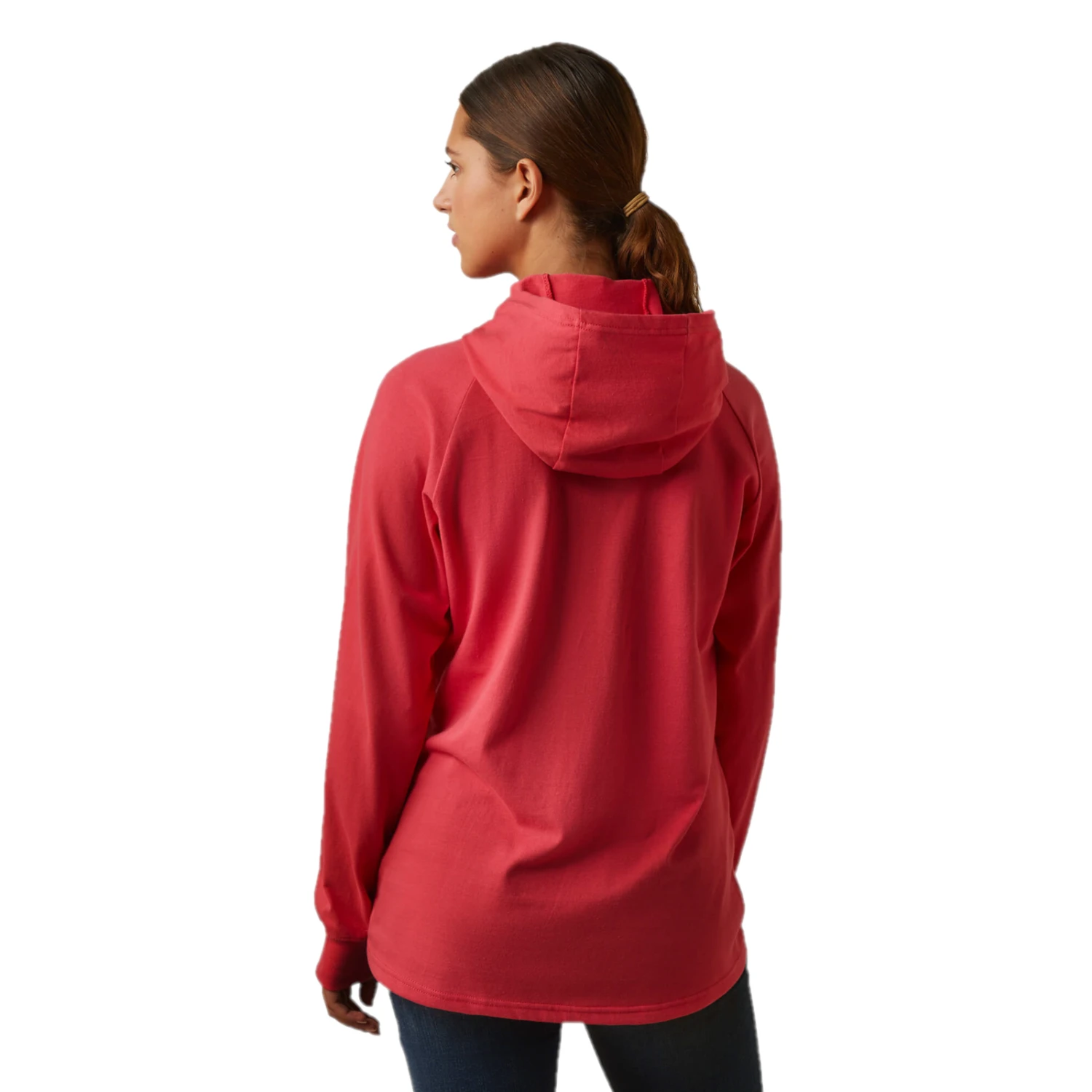 Ariat® Ladies Rebar Cotton Strong™ Teaberry Pink Hooded T-Shirt 10043840 2 Ariat® Ladies Rebar Cotton Strong™ Teaberry Pink Hooded T-Shirt 10043840 - Image 2